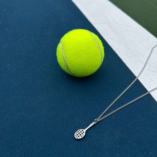 Silver Stainless Steel Tennis Racket Pendant Necklace For Men or Women - Boutique Wear RENN