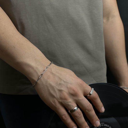 Silver 4mm Paperclip Link Chain Bracelet or Anklet For Men or Women - Bracelet - Boutique Wear RENN