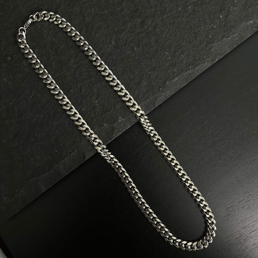 Silver Stainless Steel 8mm Curb Chain Necklace - Boutique Wear RENN