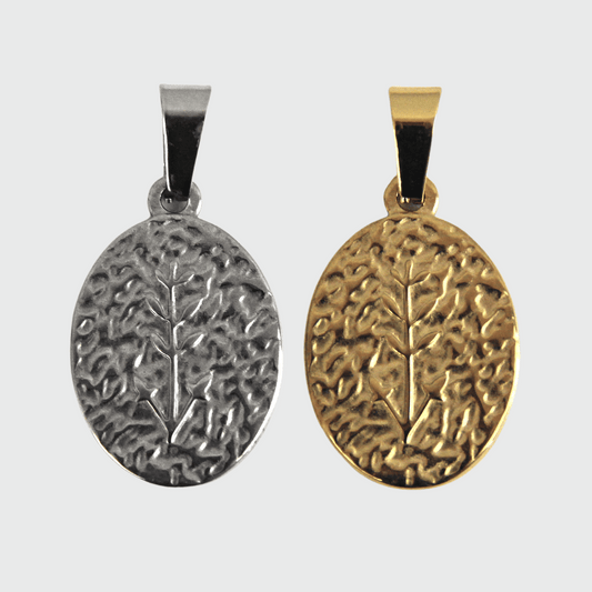 Silver or Gold Stainless Steel Flower Oval Pendant For Women - Pendant - Boutique Wear RENN