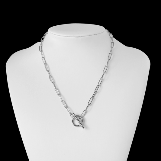 Collier de Chaîne à Maillons Rectangulaires de 4mm avec Fermoir à Bascule Argenté