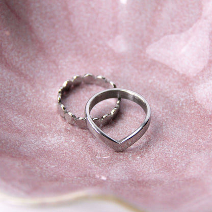 Simple Silver Chevron ‘’V’’ Ring For Women or Men - Ring - Boutique Wear RENN