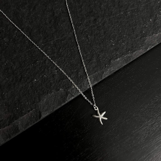 Silver Starfish Pendant Necklace for women - stainless steel - Boutique Wear RENN