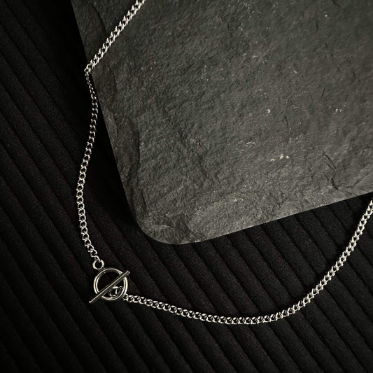 Collier de Chaîne Gourmette 3mm avec Fermoir à Bascule Argenté