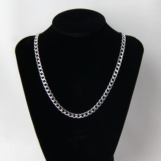 Chunky Silver 6mm Curb Chain Necklace For Men or Women - Necklace - Boutique Wear RENN