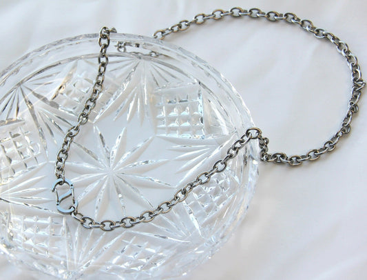 Chunky Silver 6mm Rolo Chain Necklace and ''S'' Front Clasp Pendant For Men or Women - Necklace - Boutique Wear RENN