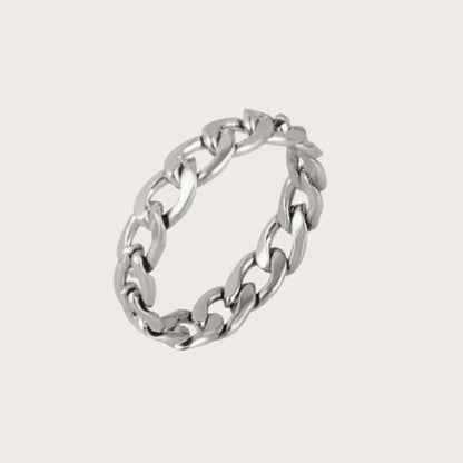 Silver 3.5mm Curb Chain Ring For Women or Men - Ring - Boutique Wear RENN