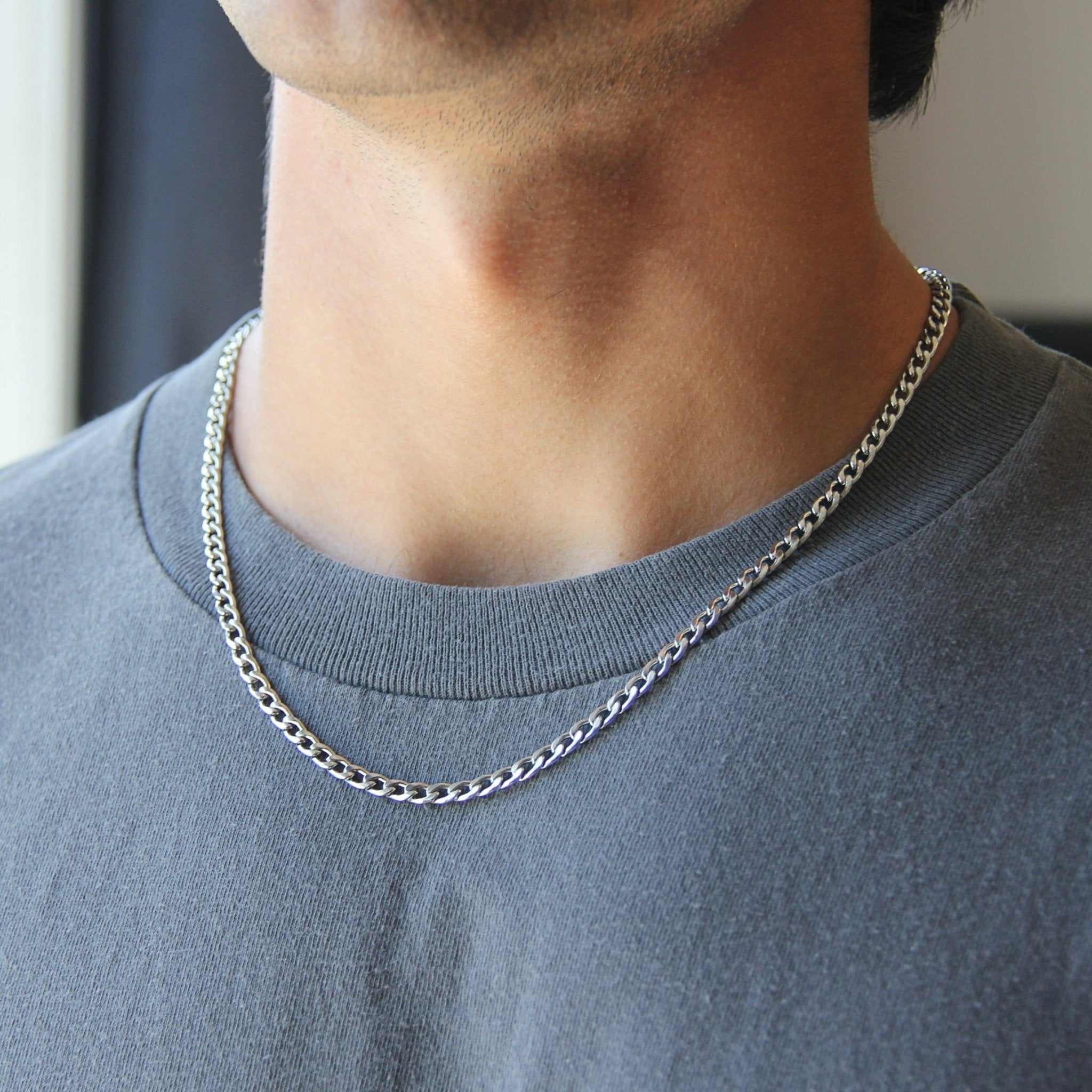 Men's Waterproof Curb Chain Necklace