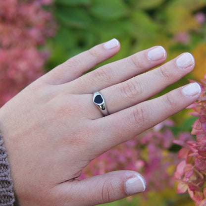 Silver Black or White Heart Ring For Women - Ring - Boutique Wear RENN