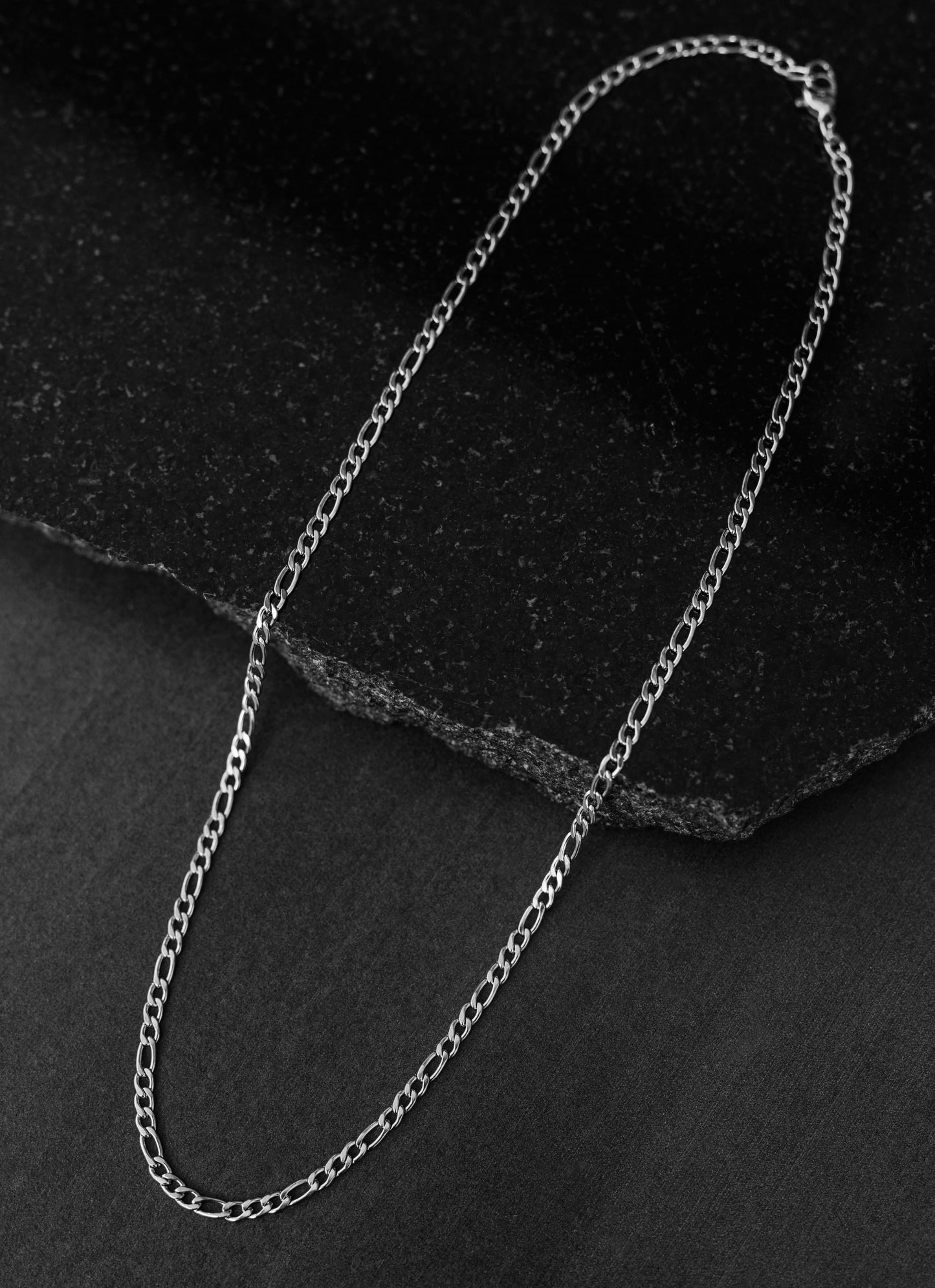 Dainty 3mm Silver Figaro Chain Necklace For Men or Women