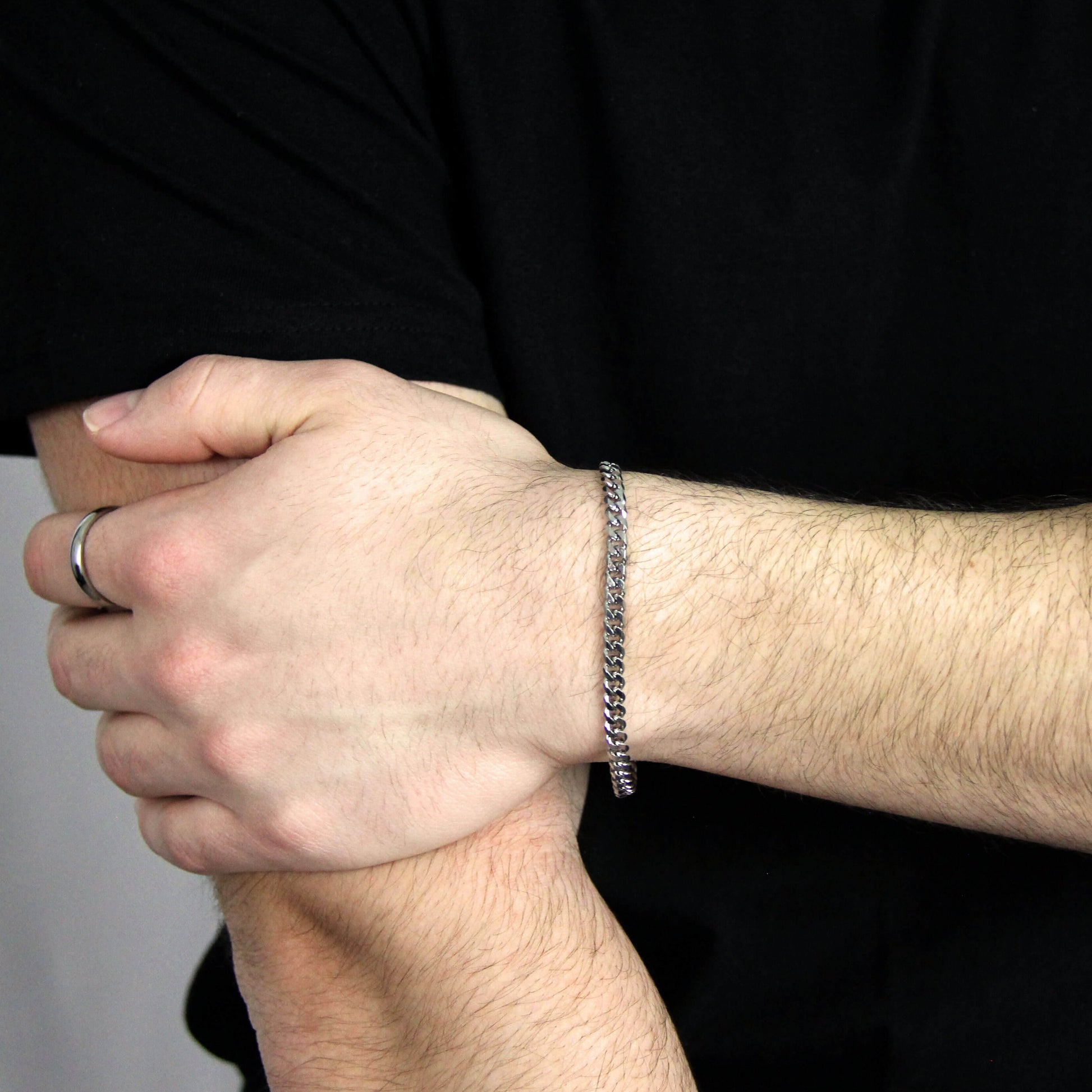 Silver 5mm Curb Chain Bracelet or Anklet For Men or Women - Bracelet - Boutique Wear RENN