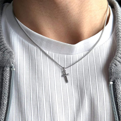 Silver Small Cross Pendant Necklace