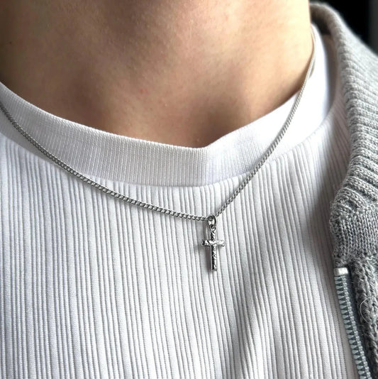 Silver Small Cross Pendant Necklace