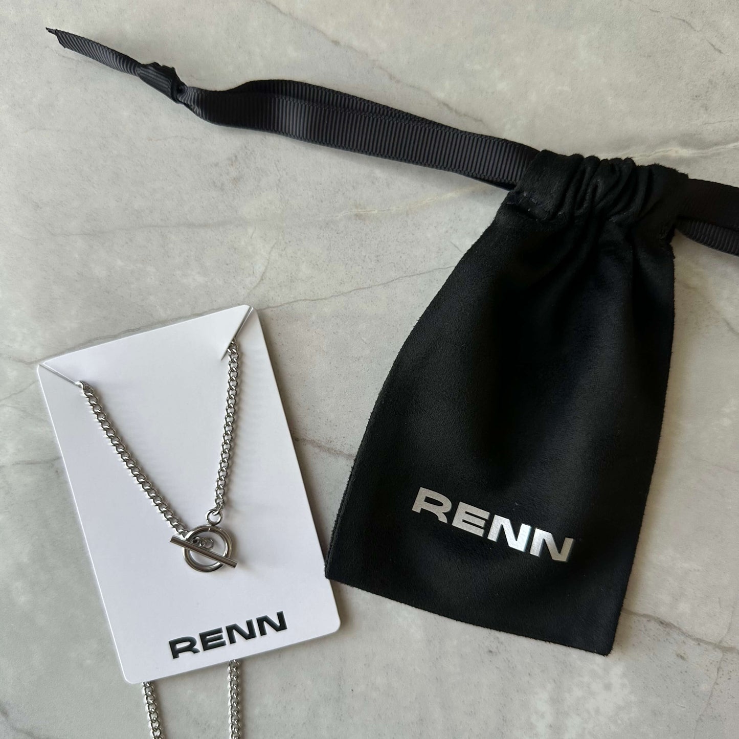 Simple Silver Toggle Necklace For Women or Men - Necklace - Boutique Wear RENN