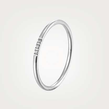 Dainty Silver Thin Ring With Zircon For Women