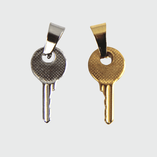 Silver or Gold Stainless Steel Key Pendant For Men or Women - Boutique Wear RENN