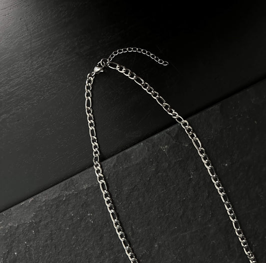 Silver Stainless Steel Black Square and Zircon Pendant Necklace for Men or Women - Boutique Wear RENN