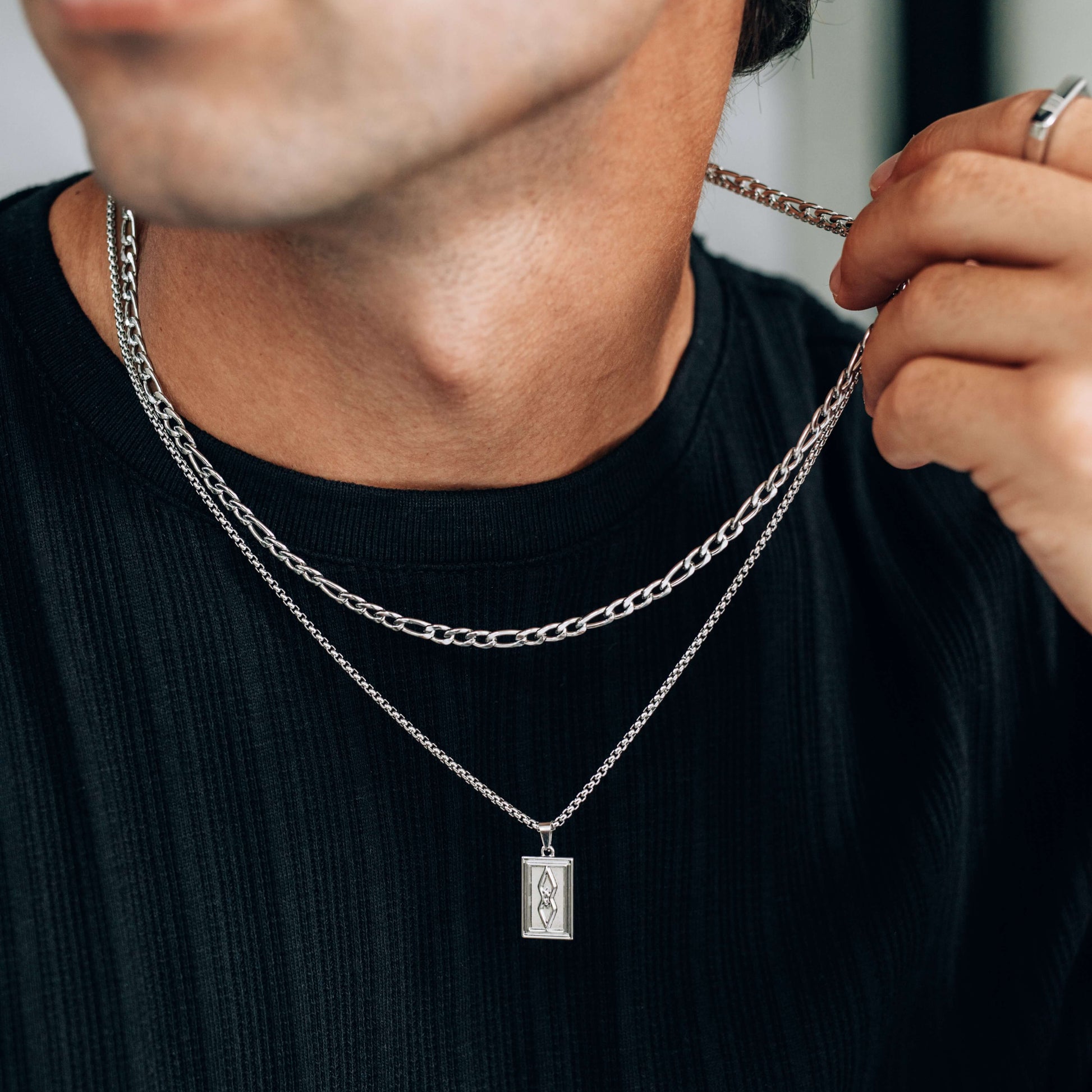 Coller Chaîne Fgaro 3mm Couleur Argent Pour Hommes ou Femmes | Fgaro Coller Chaîne Fgaro 3mm Couleur Argent Pour Hommes ou Femmes | Fgaro