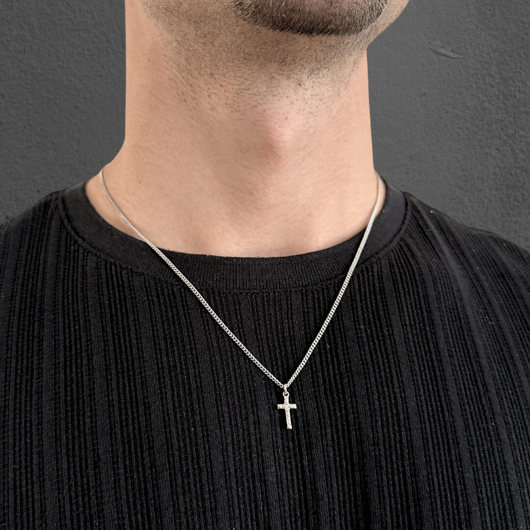 Silver Small Cross Pendant Necklace