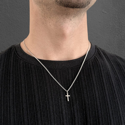 Silver Small Cross Pendant Necklace