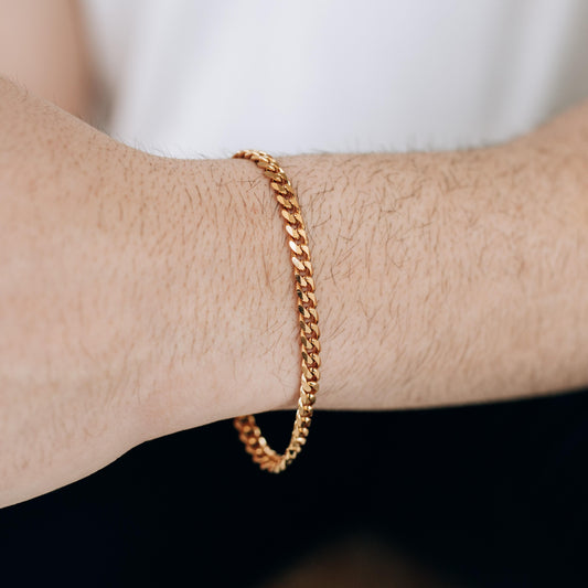 Gold 5mm Curb Chain Bracelet or Anklet For Men or Women - Bracelet - Boutique Wear RENN