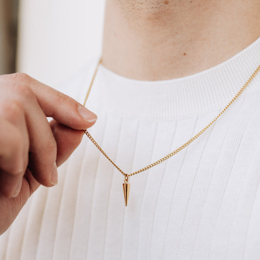 Gold Spike Pendant Necklace For Men or Women - Necklace - Boutique Wear RENN