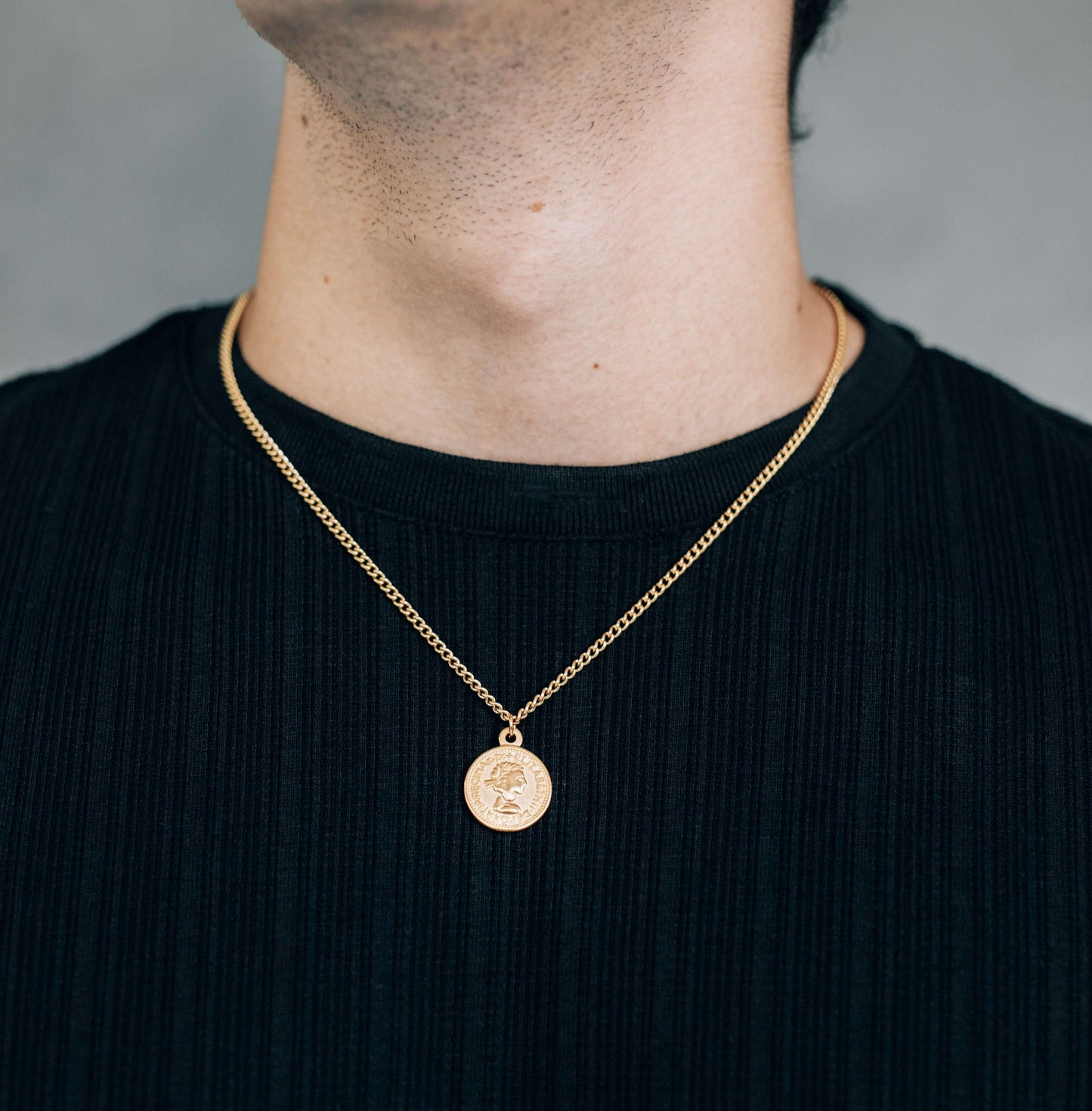 Gold Coin Pendant Necklace For Men or Women - Necklace - Boutique Wear RENN