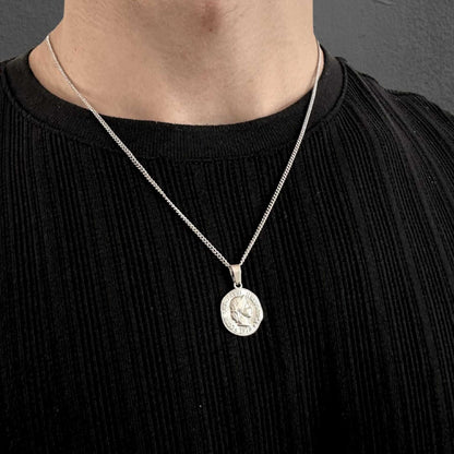 Silver Coin Pendant Necklace