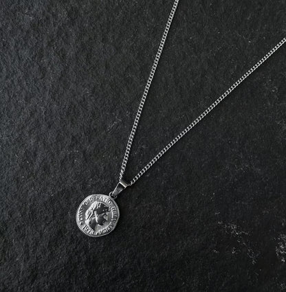 Silver Coin Pendant Necklace