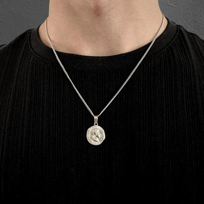 Silver Coin Pendant Necklace