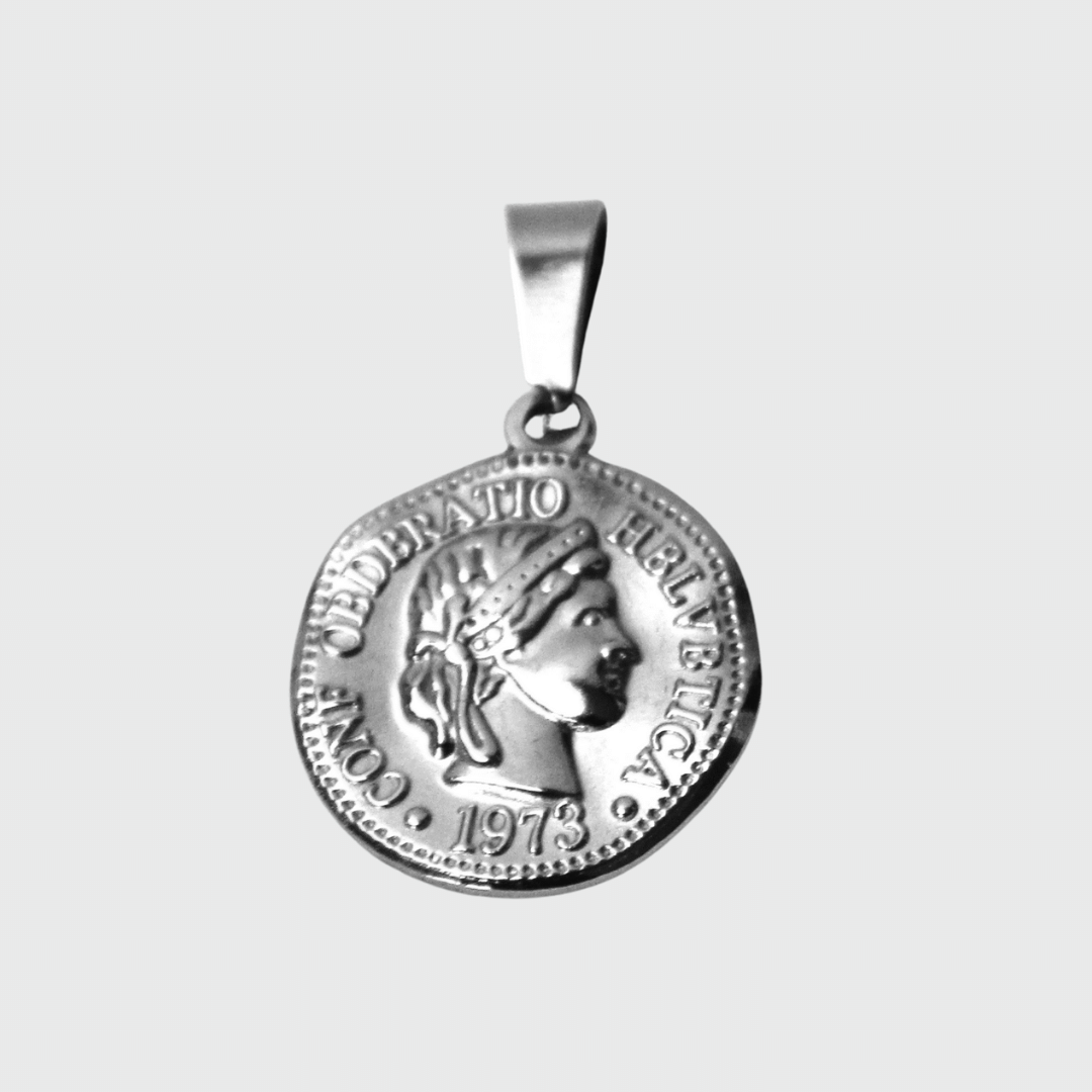Silver or Gold Stainless Steel Coin Pendant For Men or Women - Pendant - Boutique Wear RENN