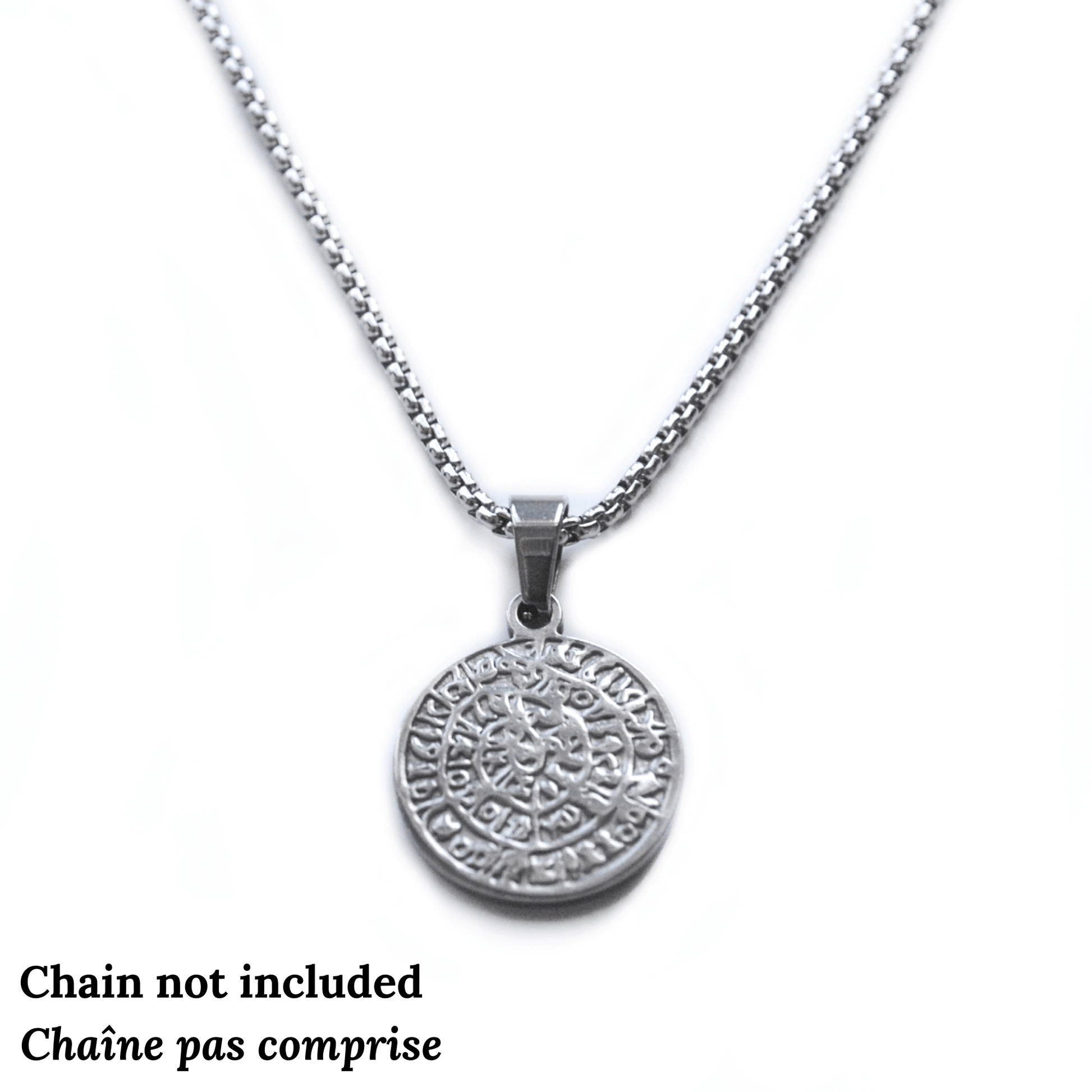 Silver Stainless Steel Coin Pendant For Men - Boutique Wear RENN