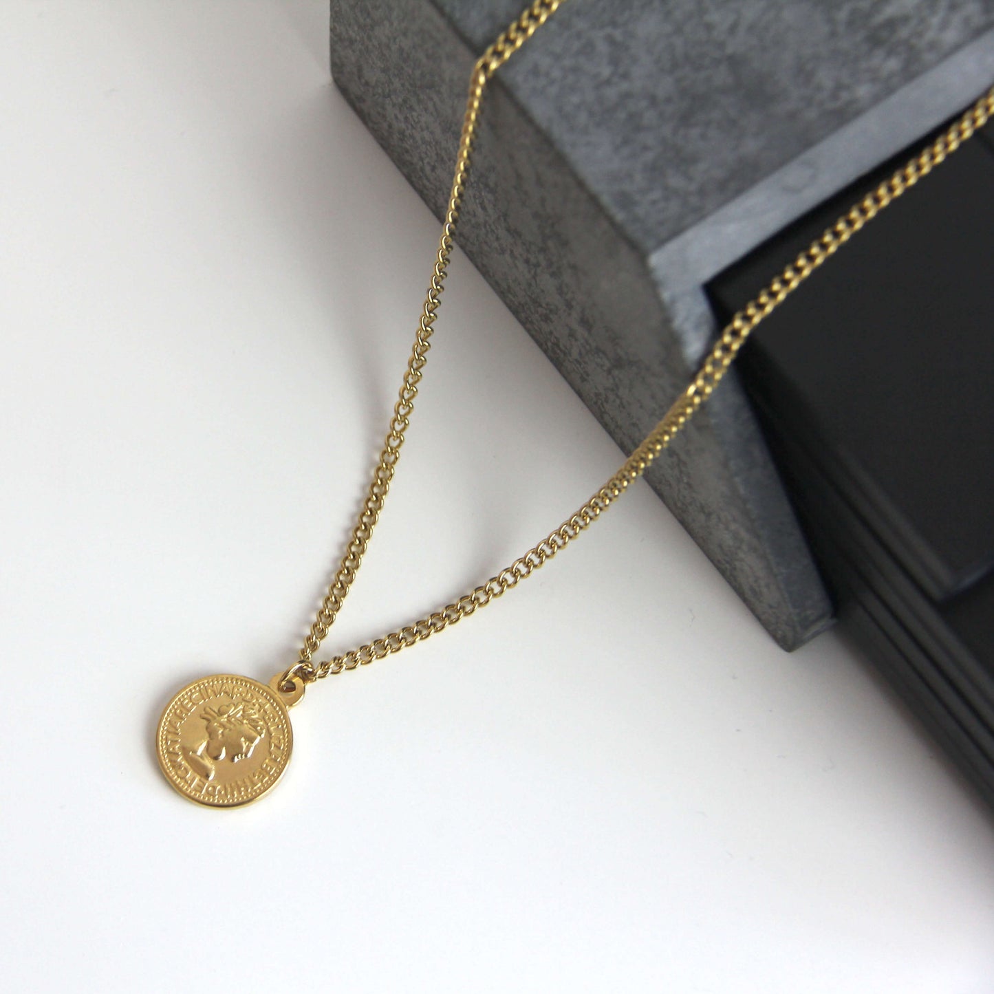 Gold Coin Pendant Necklace For Men or Women - Necklace - Boutique Wear RENN