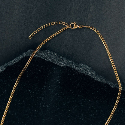 Gold Lock Pendant Necklace Curb Chain For Men or Women - Necklace - Boutique Wear RENN
