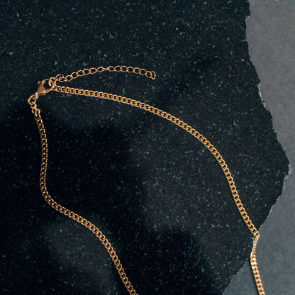 Gold Coin Pendant 3mm Curb Chain Necklace For Men or Women