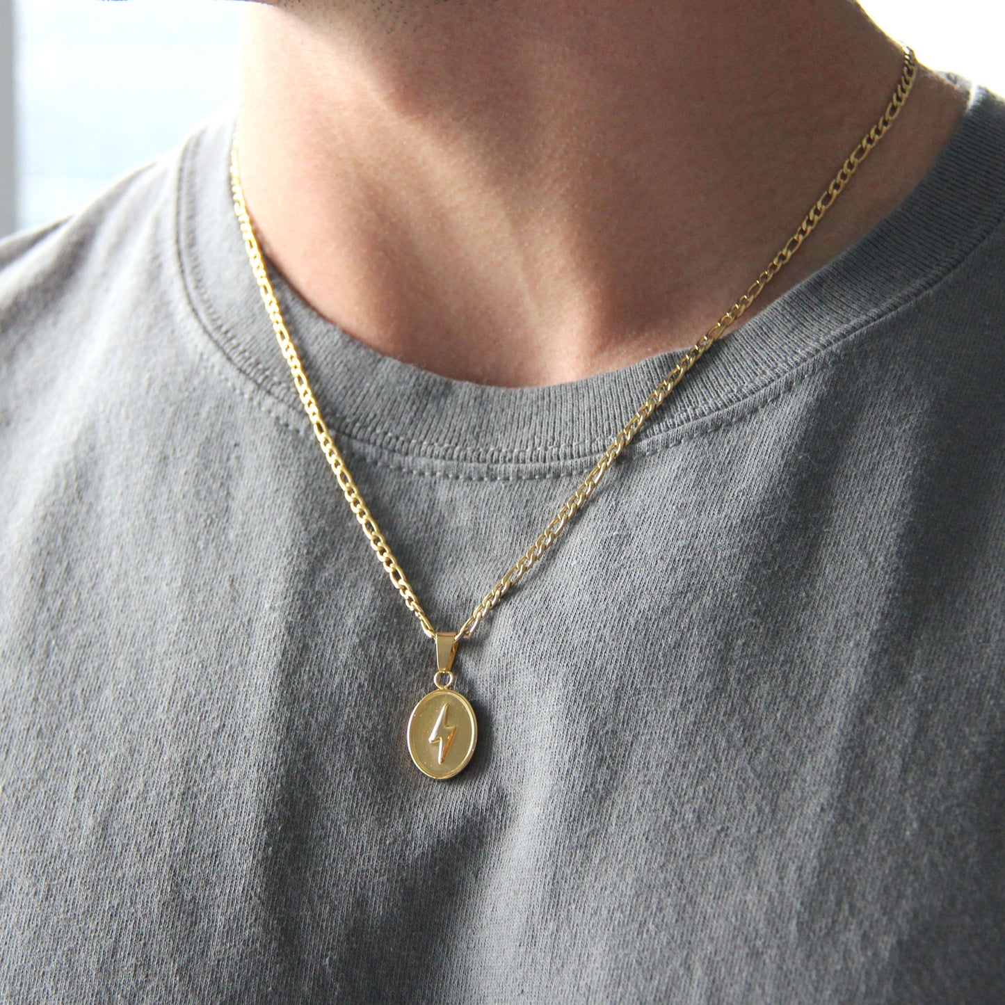 Gold Lightning Bolt Pendant Necklace - Boutique Wear RENN
