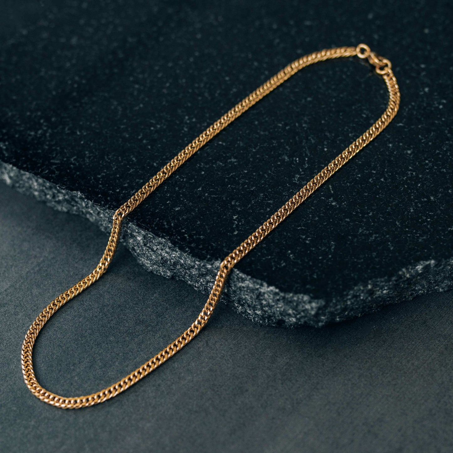 Gold 4mm Curb Chain Necklace For Men or Women - Boutique Wear RENN
