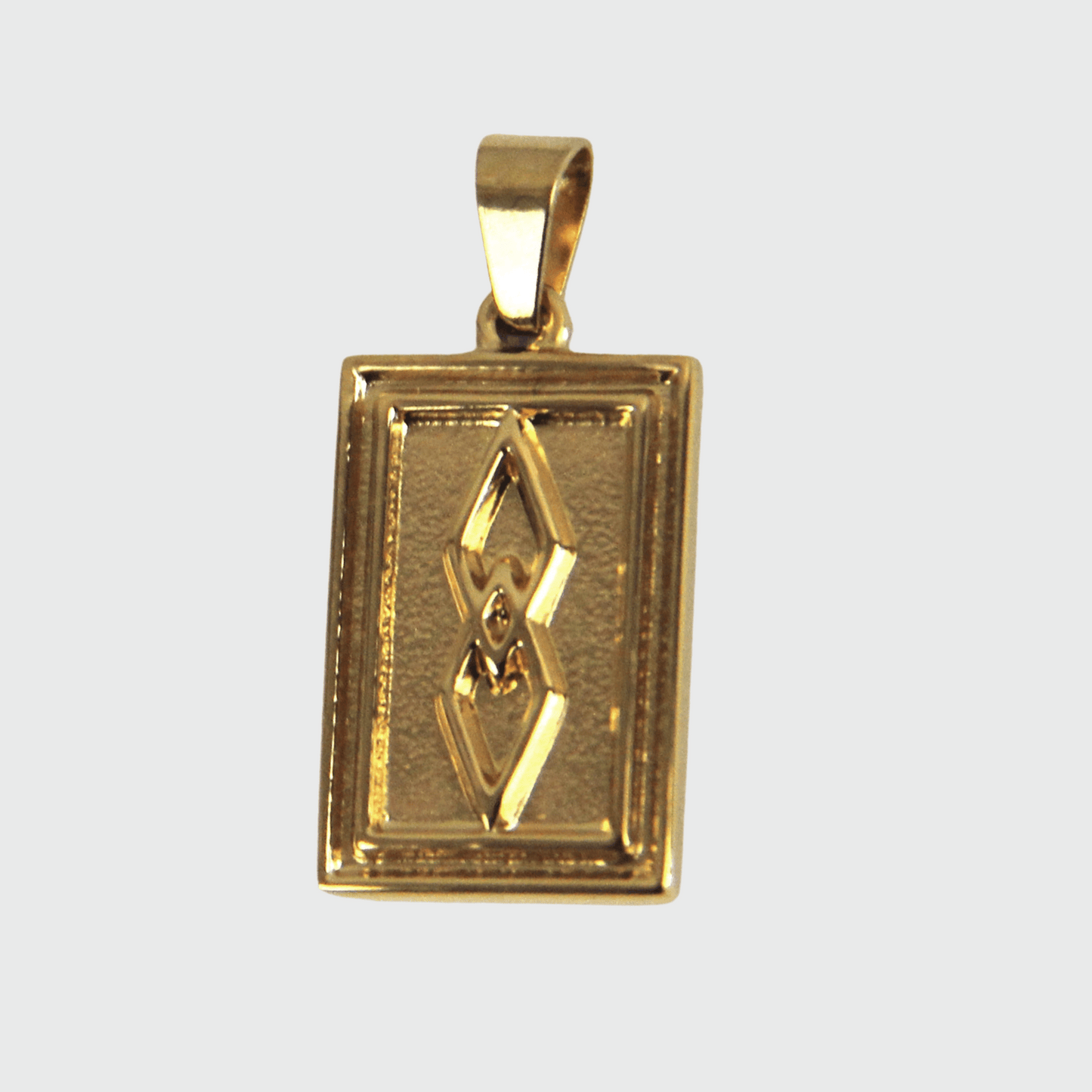 Silver or Gold Stainless Steel Rectangle Pendant - Boutique wear RENN