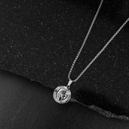 Silver Coin Pendant Necklace For Men or Women - Pendant Necklace - Boutique Wear RENN