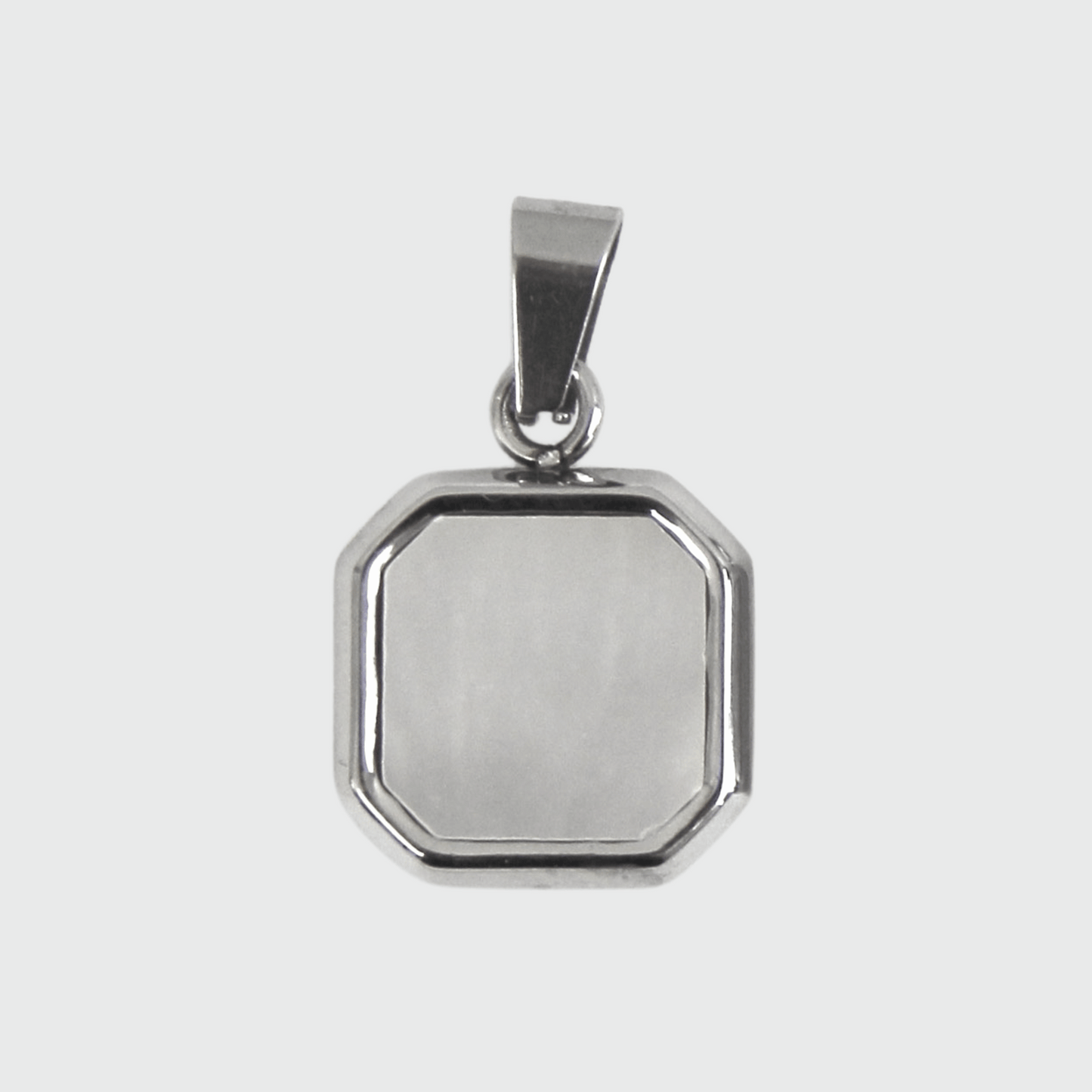 Silver Stainless Steel Black, White or Blue Square Pendant For Men - Boutique Wear RENN