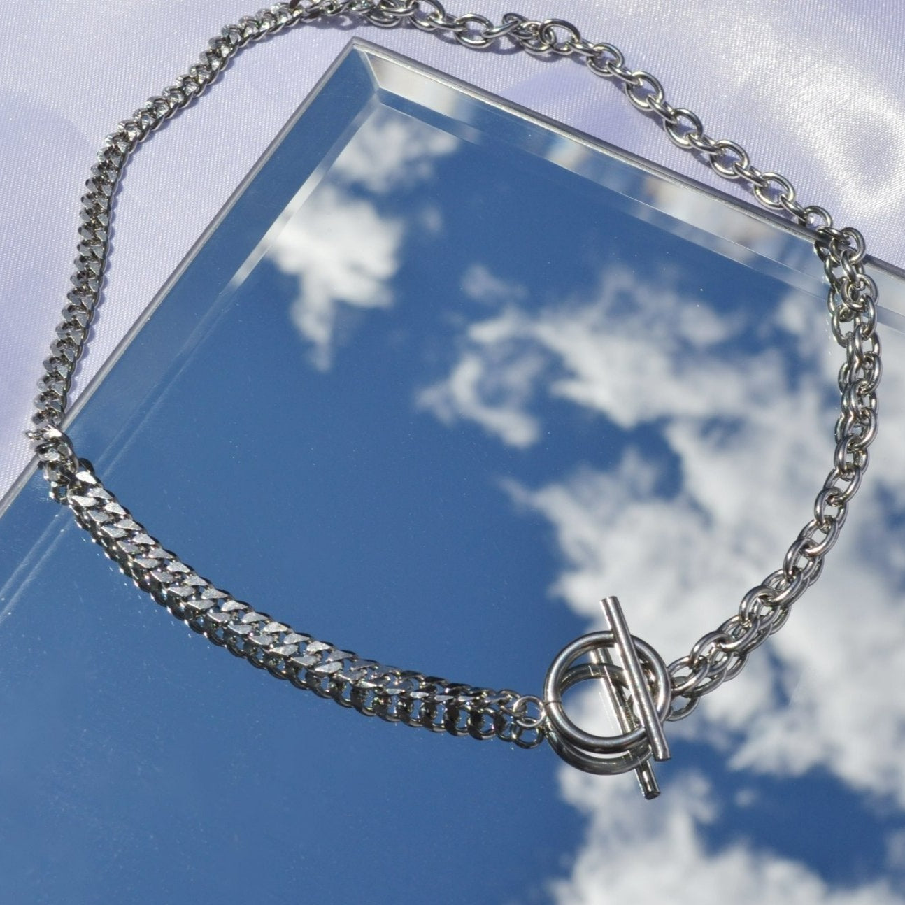 Men's Sterling Silver Double Rolo Chain Necklace w/ Toggle Clasp 23