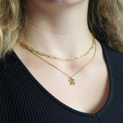 Dainty Gold Cherry Pendant Necklace For Women - Necklace - Boutique Wear RENN