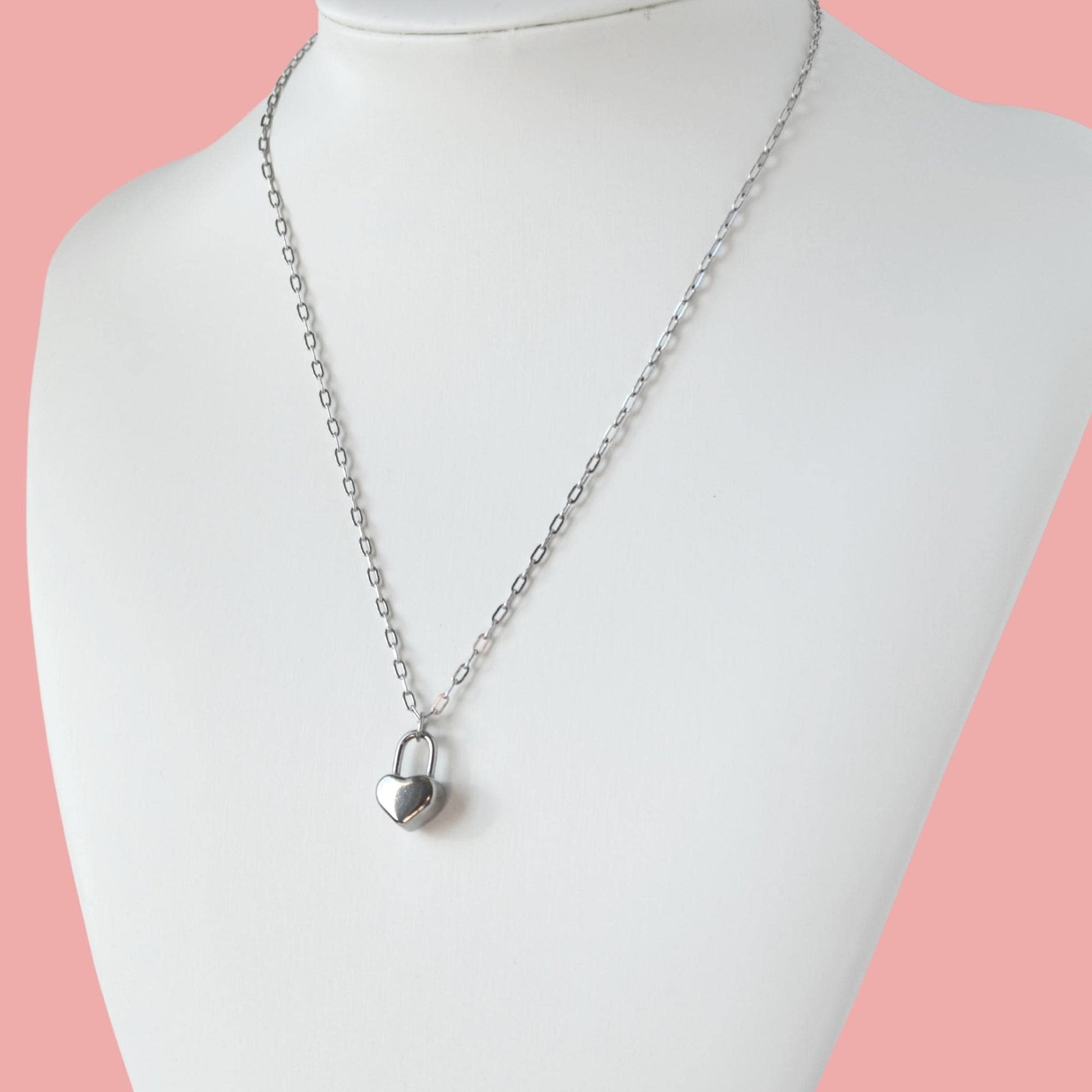 Lock Paperclip Chain Necklace Lock Chain Link Necklace -  Canada