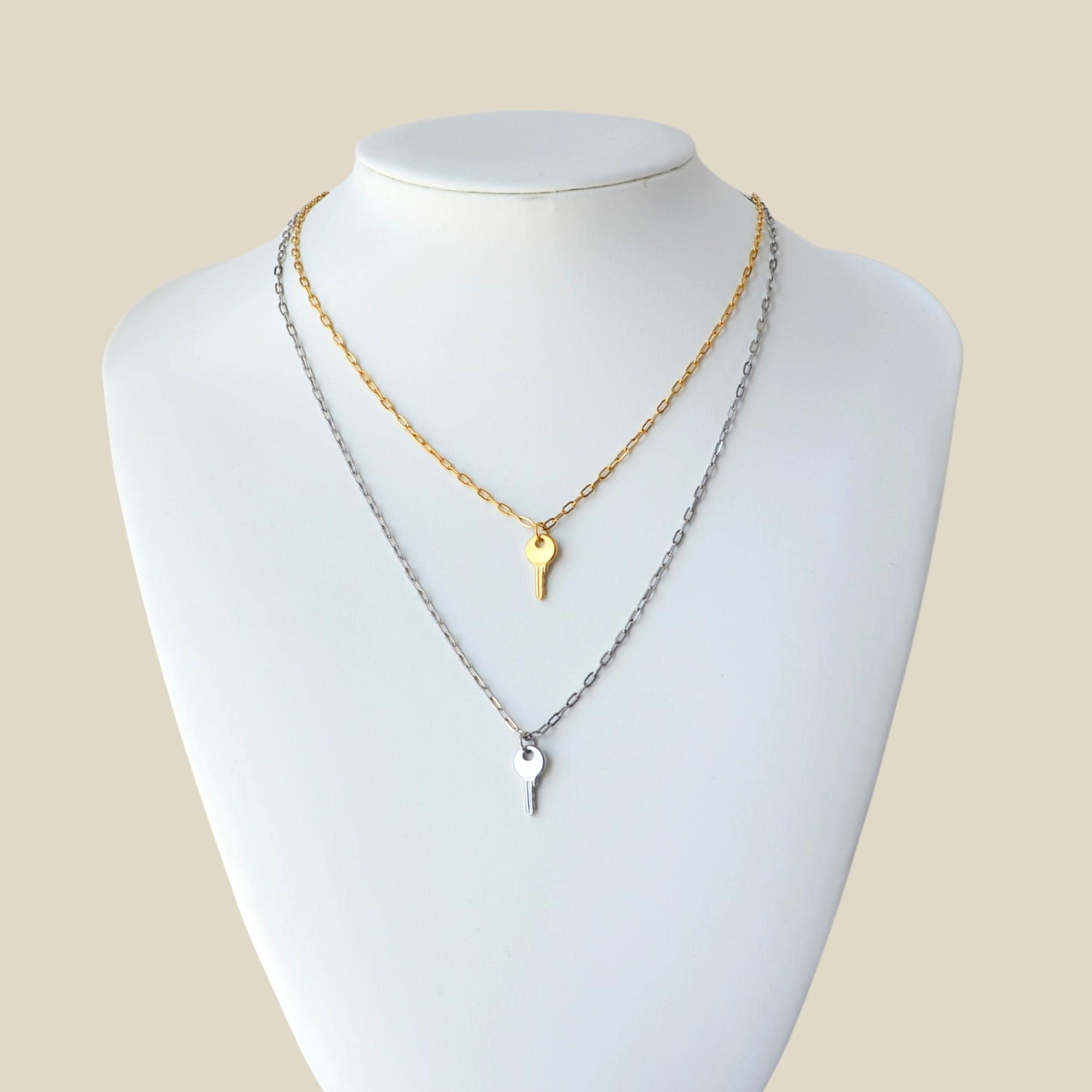Bevilles 45cm Fancy Small Key Necklace with Cubic Zirconia in Sterling  Silver | M.catch.com.au