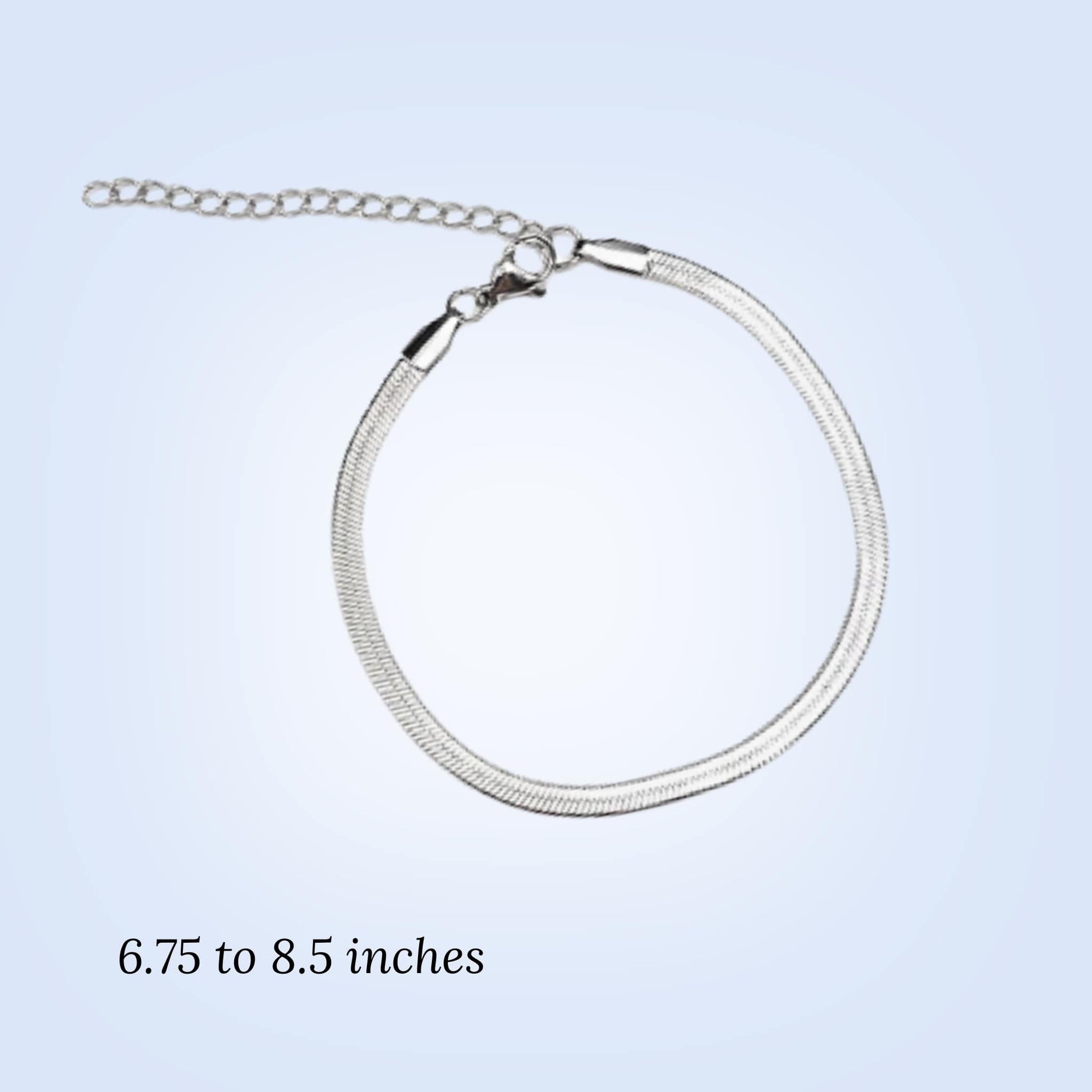 Dainty Simple Silver 3mm Flat Snake Chain Bracelet For Women or Men - Bracelet - Boutique Wear RENN