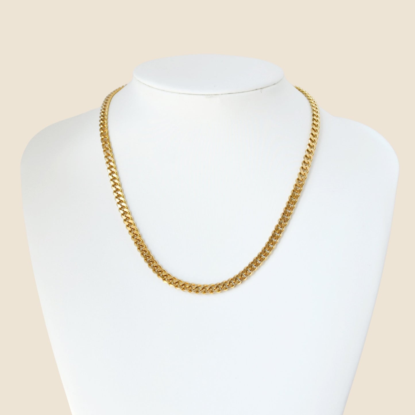 Gold 5mm Cuban Curb Chain Necklace For Men or Women - Necklace - Boutique Wear RENN