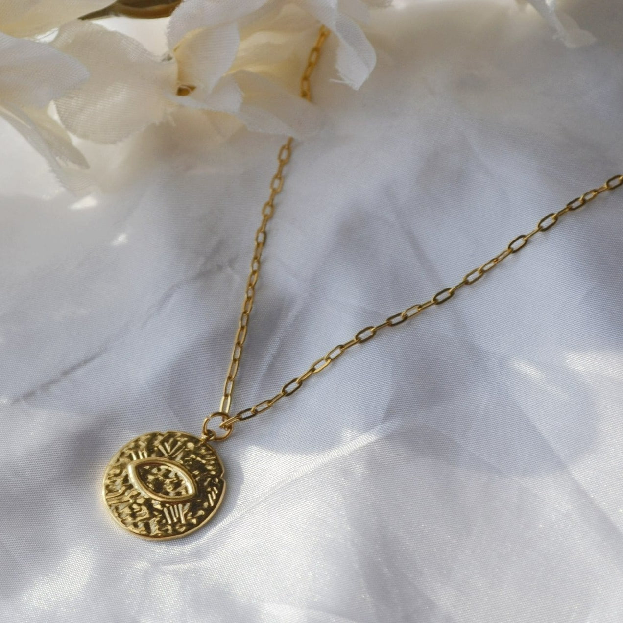 Brass Chanel Button Necklace
