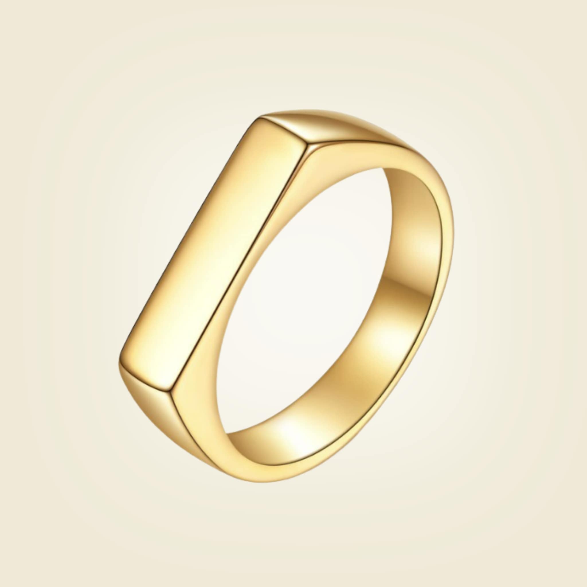 Bague Chevali re Simple Rectangle Or Pour Femmes ou Hommes