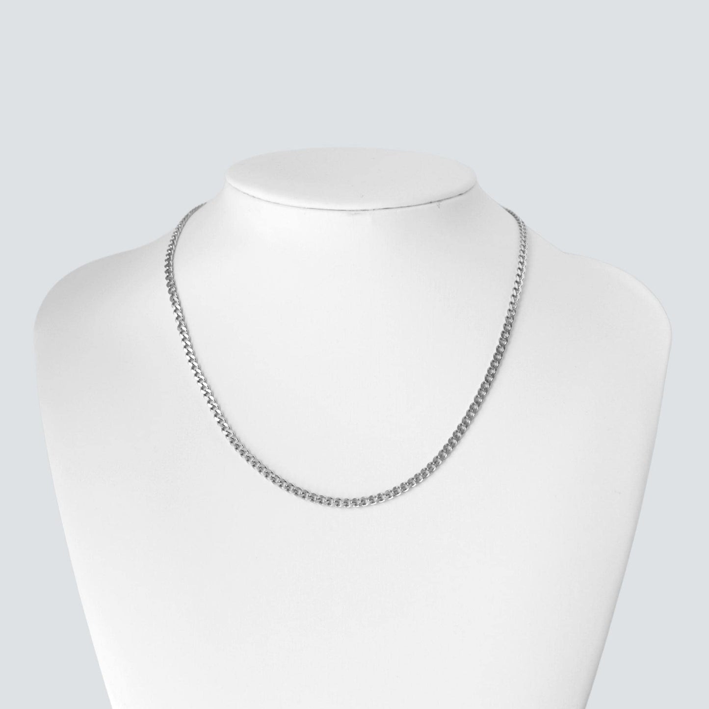 Silver 3mm Cuban Curb Chain Necklace For Men or Women - Necklace - Boutique Wear RENN