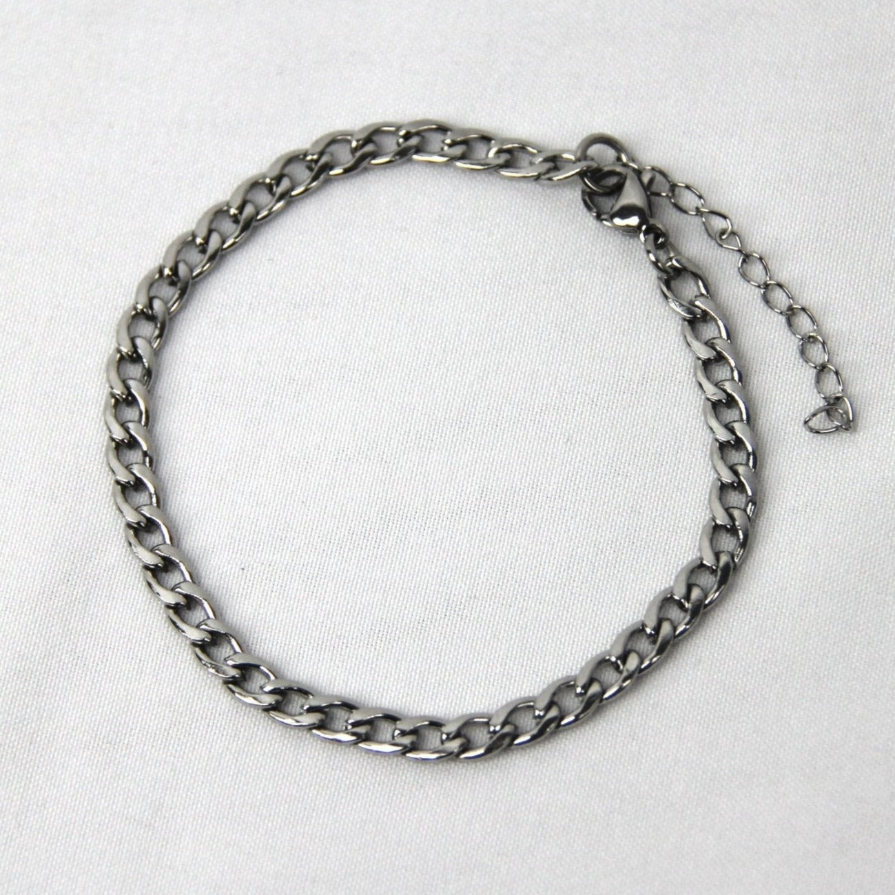 Silver 4mm Curb Chain Bracelet or Anklet For Men or Women - Bracelet - Boutique Wear RENN